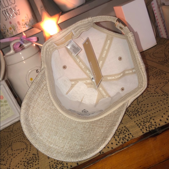 Michael Michael Kors Beige Linen-Texture Baseball Cap main image 8